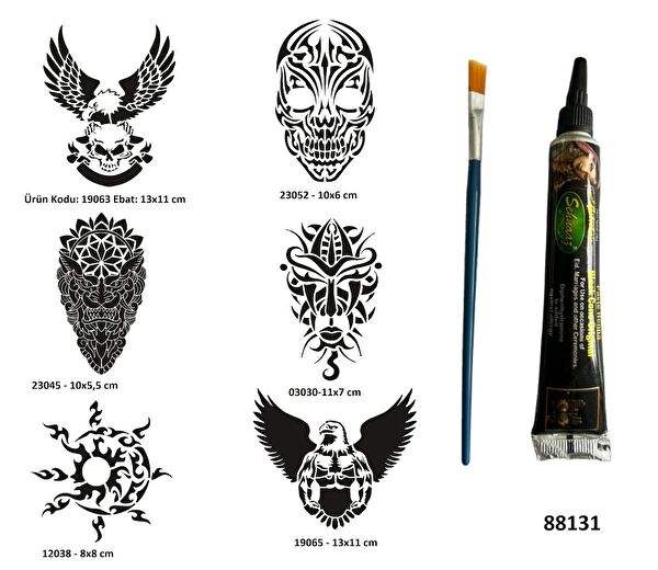 Airbrush Tattoo Geçici Dövme, Şablonları