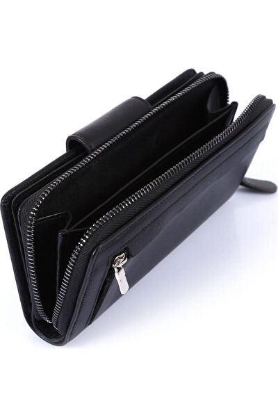 Karalı Deri Kadın Cüzdan