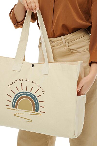 Çınar Bez Çanta Plaj Çantası