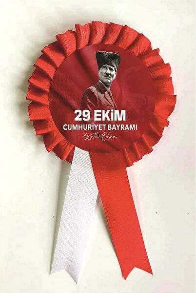 Saten Kokart Rozet Broş, Yaka İğnesi, Rozet