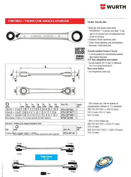 Würth Yıldız Anahtar
