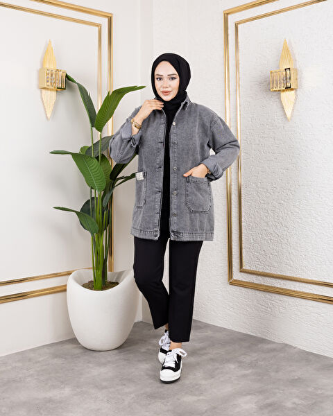 Hb Harma Time Butik Kadın Kot Ceket