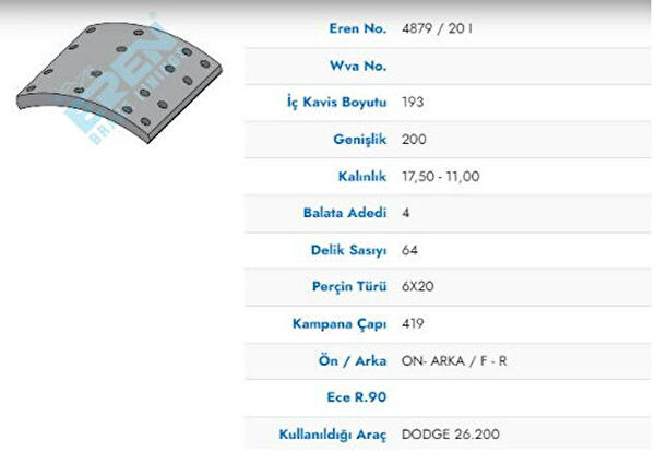 EREN BALATA Fren Balataları