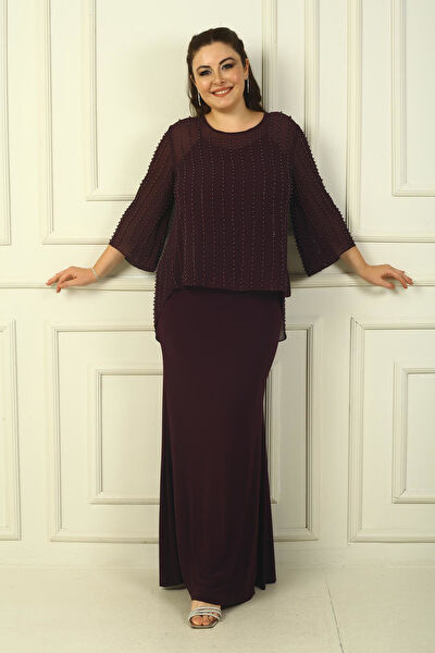 Saygı Giyim Büyük Beden Abiye Elbise