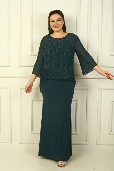 Saygı Giyim Büyük Beden Abiye Elbise