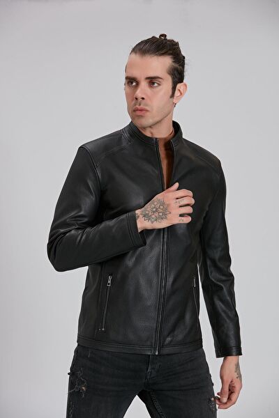 Deri Effect Erkek Ceket