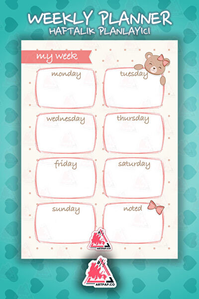 artpapco Defter, Ajanda