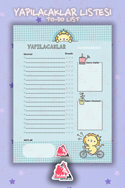 artpapco Defter, Ajanda