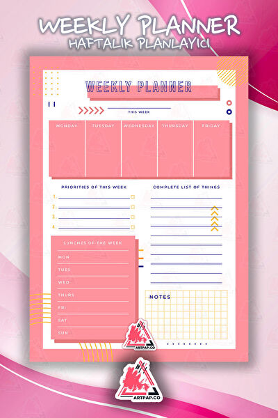 artpapco Defter, Ajanda