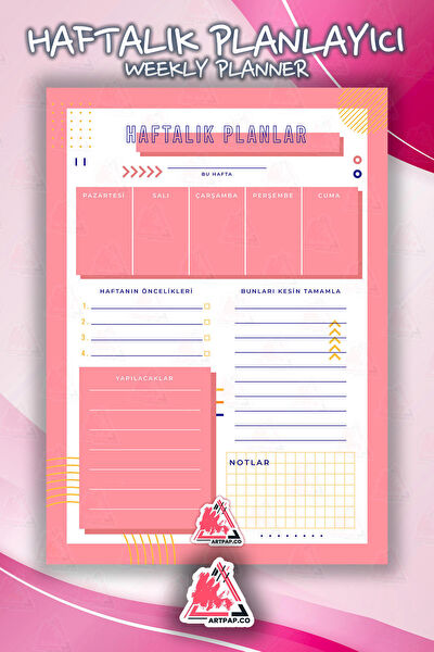 artpapco Defter, Ajanda