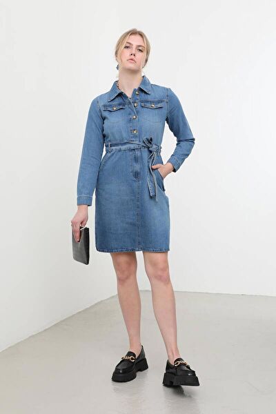 Blue White Günlük Elbise