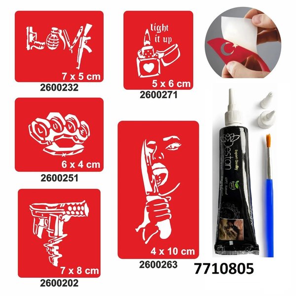 Airbrush Tattoo Geçici Dövme, Şablonları