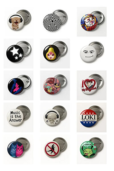 PUNKY DESIGN Broş, Yaka İğnesi, Rozet