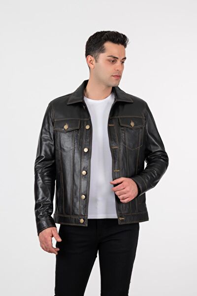 Deri Effect Erkek Ceket