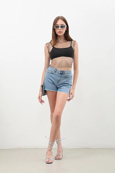 Blue White Kadın Şort, Bermuda, Kapri