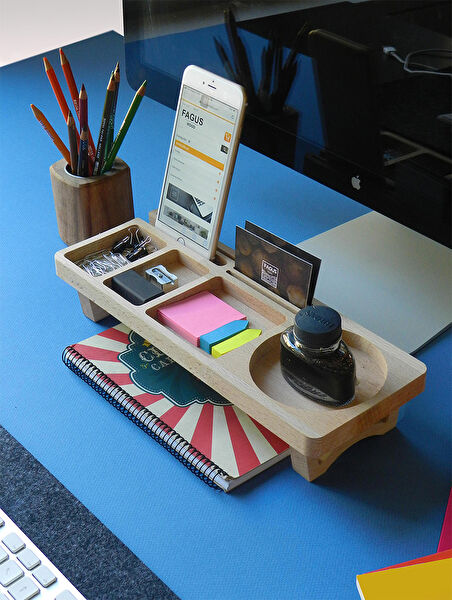 Fagus Wood Masaüstü Organizer