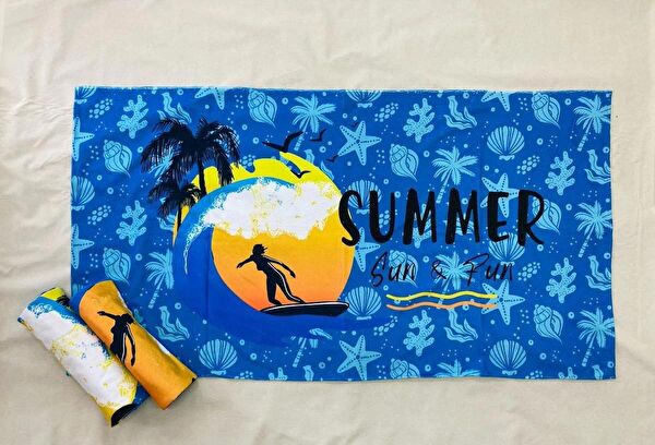 Asya Bayrak Plaj Havlusu