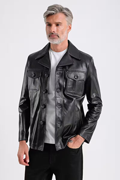 Maroquin Leather Erkek Mont, Kaban