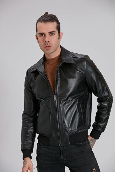 Deri Effect Erkek Ceket