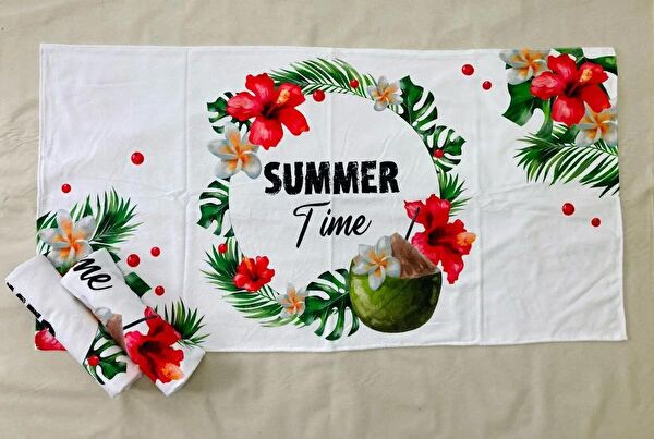 Asya Bayrak Plaj Havlusu