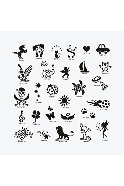 Airbrush Tattoo Geçici Dövme, Şablonları