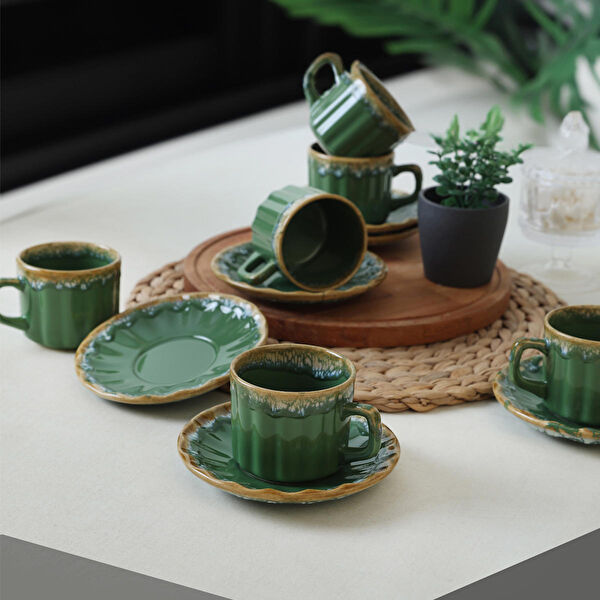 Keramika Çay Bardağı, Tabağı, Takımı