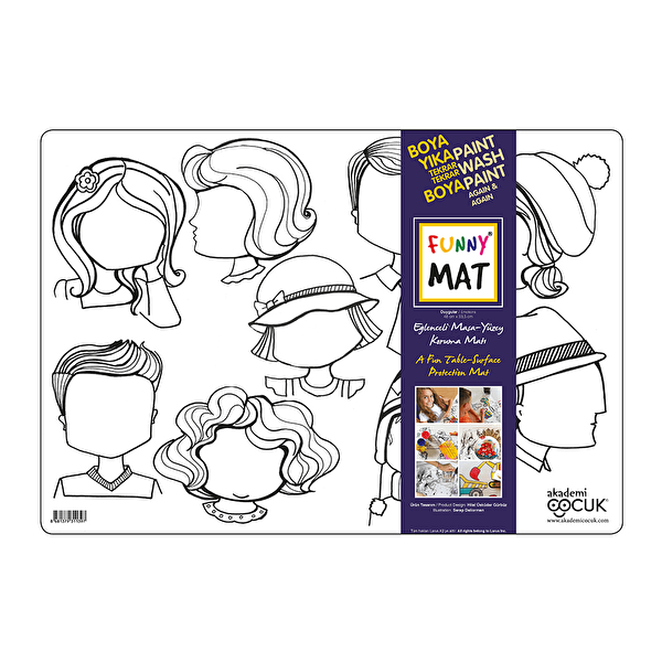 Akademi Çocuk - Funny Mat Yazı Tahtası