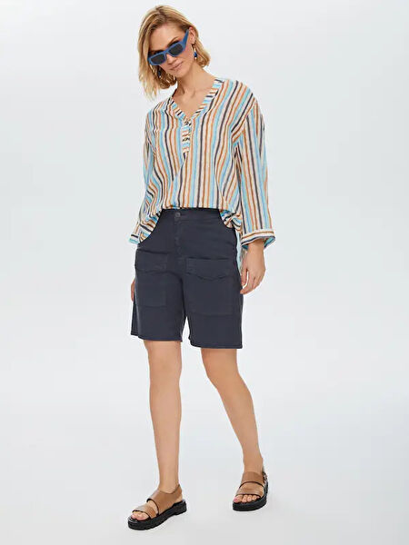 FAIK SÖNMEZ Kadın Şort, Bermuda, Kapri