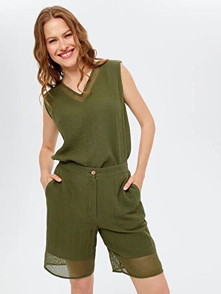 FAIK SÖNMEZ Kadın Şort, Bermuda, Kapri