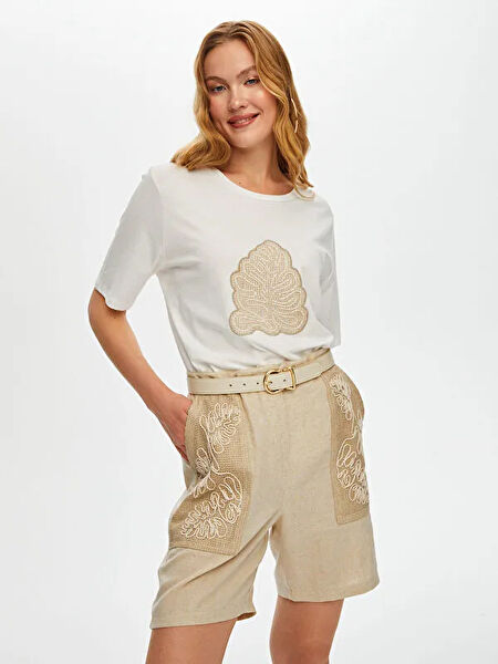 FAIK SÖNMEZ Kadın Şort, Bermuda, Kapri