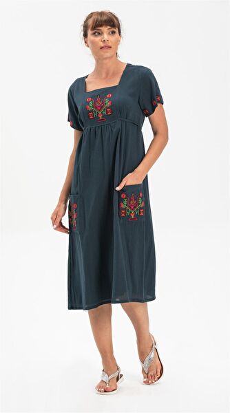 Eliş Şile Bezi Büyük Beden Günlük Elbise