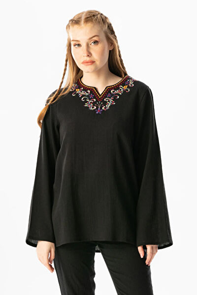 Eliş Şile Bezi Büyük Beden Bluz
