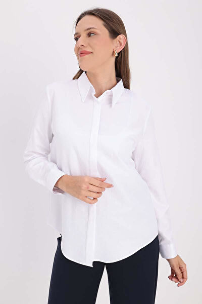 Beyaz Tesettür Gömlek