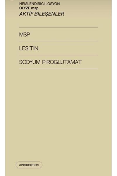 Olyze MSP Vücut Nemlendirici Krem, Losyon