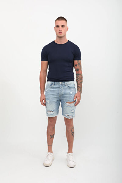 Blue White Erkek Şort, Bermuda, Kapri