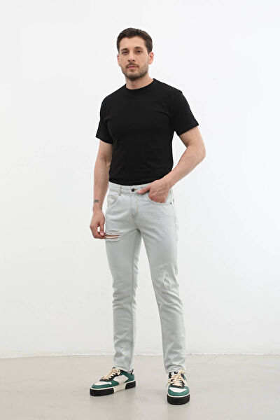 Blue White Erkek Jeans