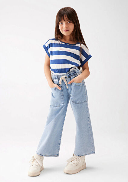 Mavi Kız Çocuk Tişört