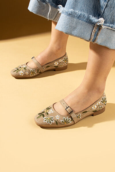 Pembe Potin Kadın Babet Ayakkabı