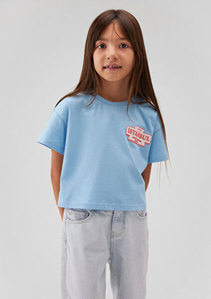 Mavi Kız Çocuk Tişört