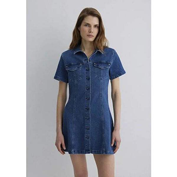 Mavi Günlük Elbise