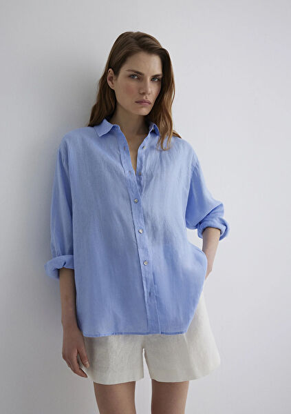 Mavi Kadın Gömlek