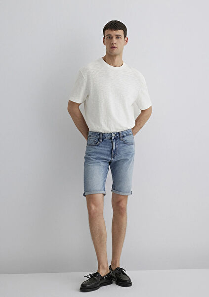 Mavi Erkek Şort, Bermuda, Kapri