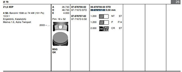 GOETZE Motor Aksamı Yatakları