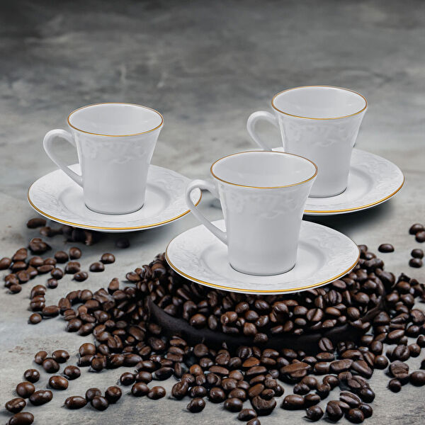 Güral Porselen Çay Bardağı, Tabağı, Takımı