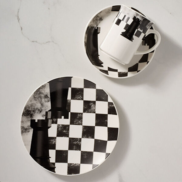 Güral Porselen Çay Bardağı, Tabağı, Takımı