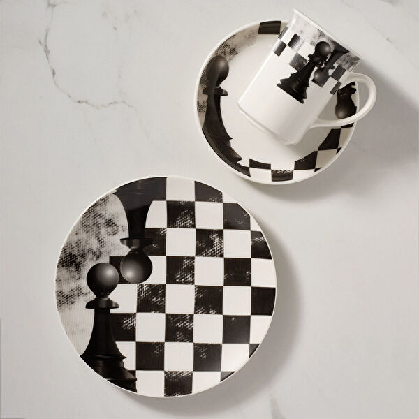 Güral Porselen Çay Bardağı, Tabağı, Takımı