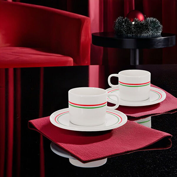 Güral Porselen Çay Bardağı, Tabağı, Takımı