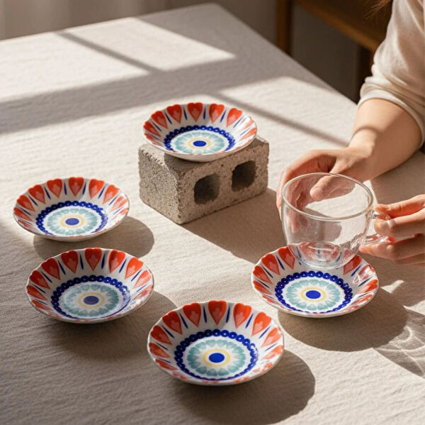 Güral Porselen Çay Bardağı, Tabağı, Takımı