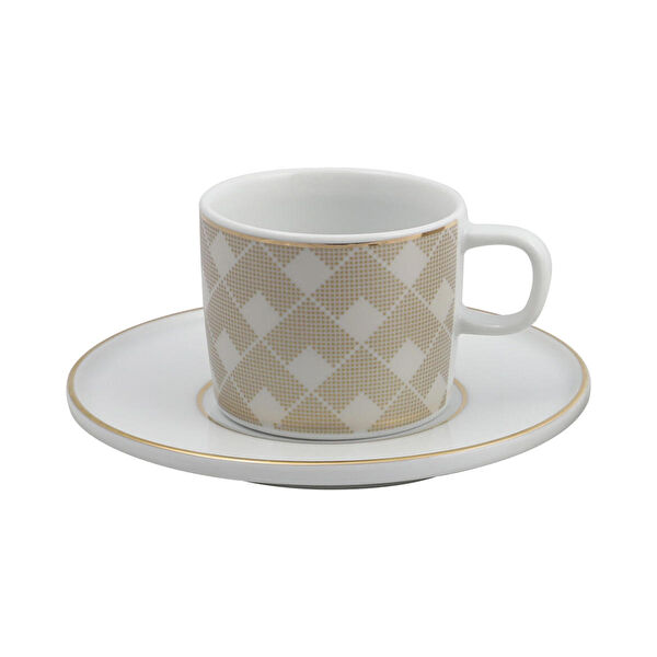 Güral Porselen Çay Bardağı, Tabağı, Takımı