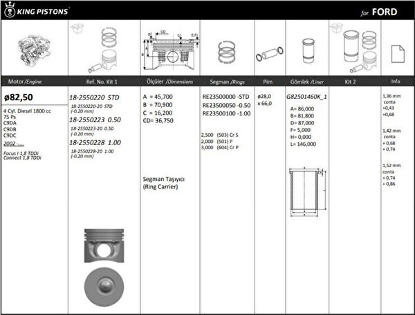 KING PISTON Pistonlar